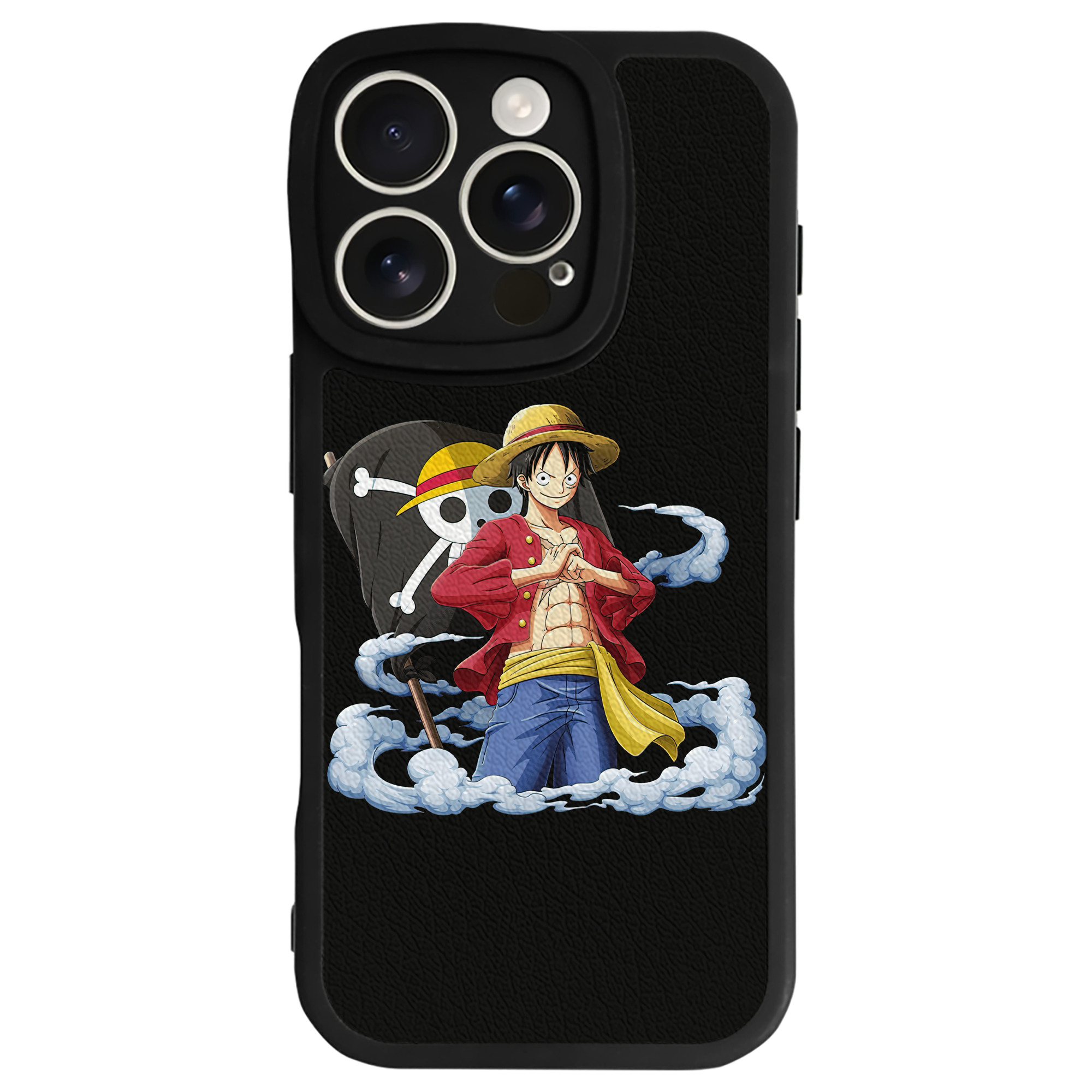 （画像用） ワンピース モンキー・D・ルフィ ONE PIECE Monkey D. Luffy 【iPhone 16シリーズ対応】シリコンスマホケース（レザー調） 材質：シリコン